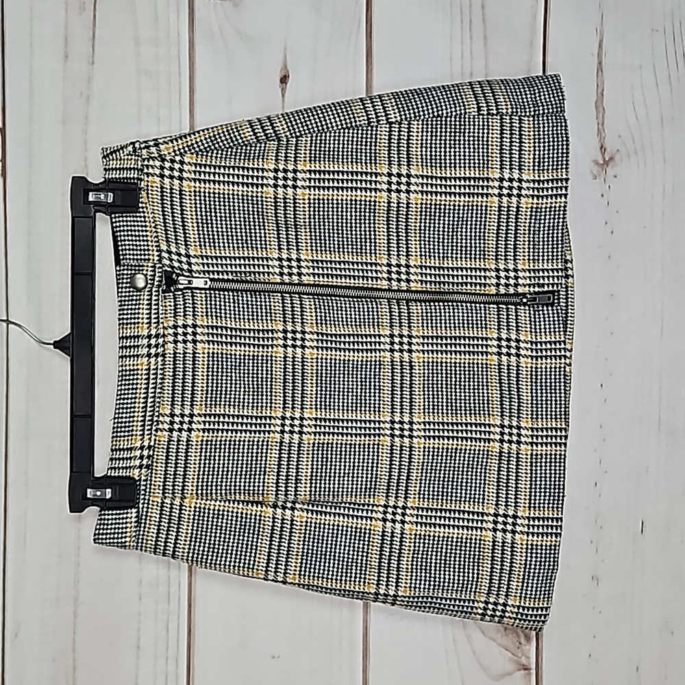 Abercrombie & Fitch Plaid Houndstooth Zipper Skirt - Size Small